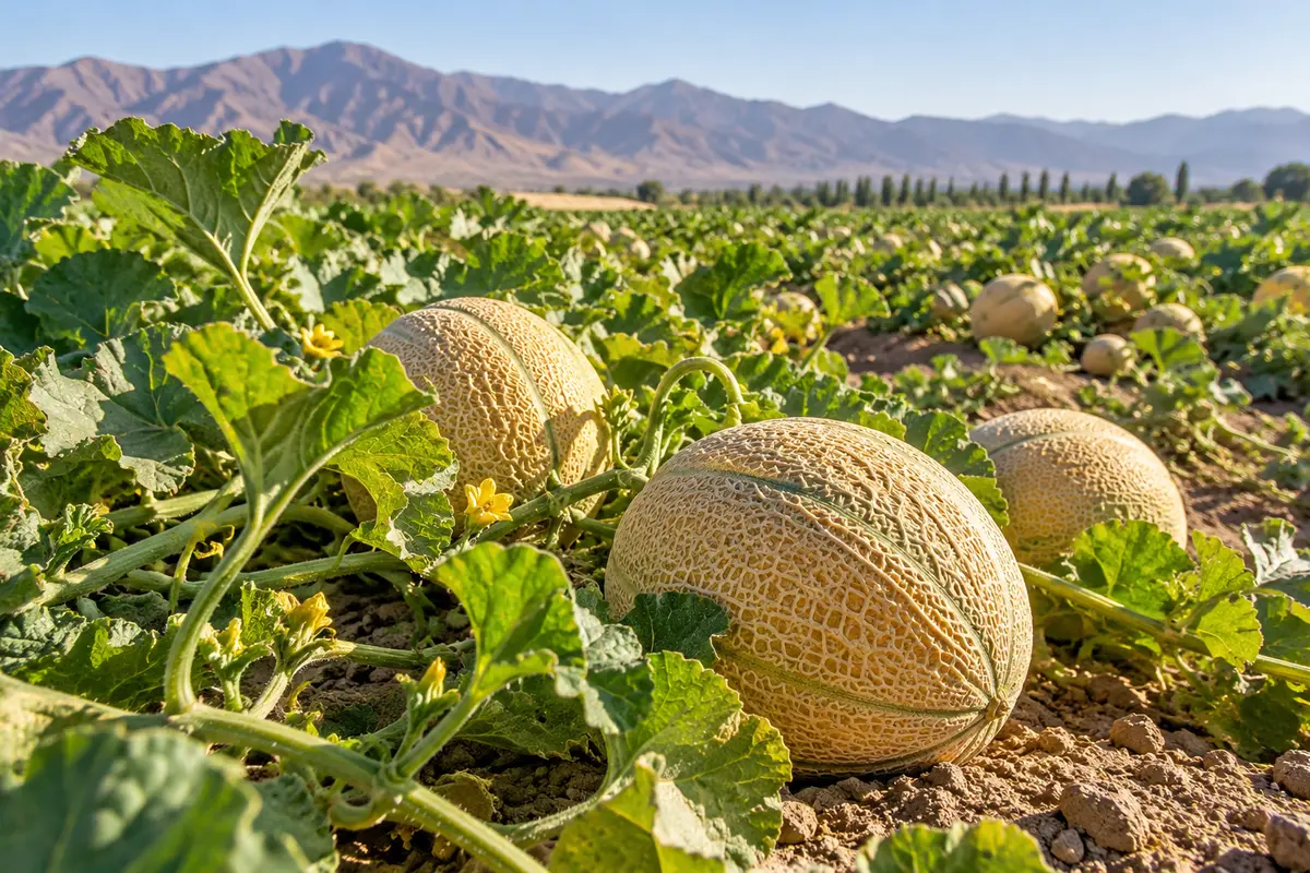 نمایی از کشت خربزه