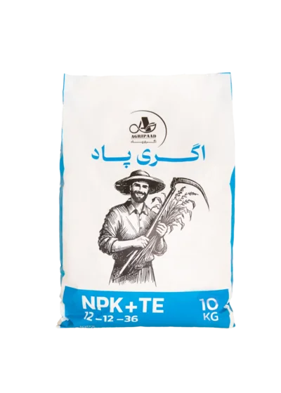 روی بسته NPK 12-12-36 + TE اگری‌پاد؛ ۱۰ کیلوگرم